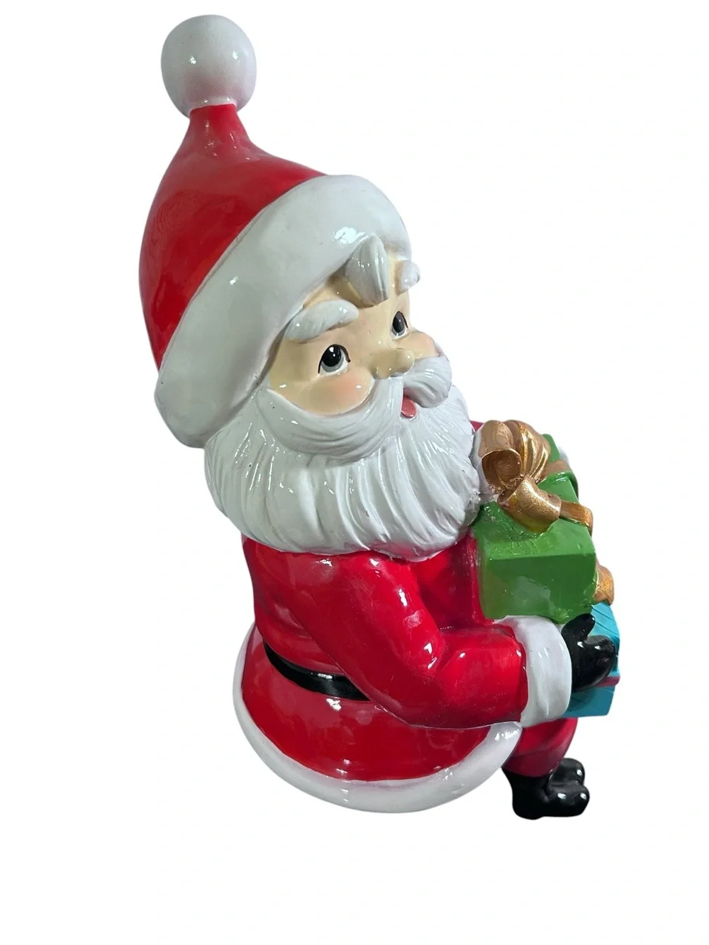 Vintage Kitschy Santa Shelf Sitter Christmas Mantle Decor Novelty Retro Whimsy
